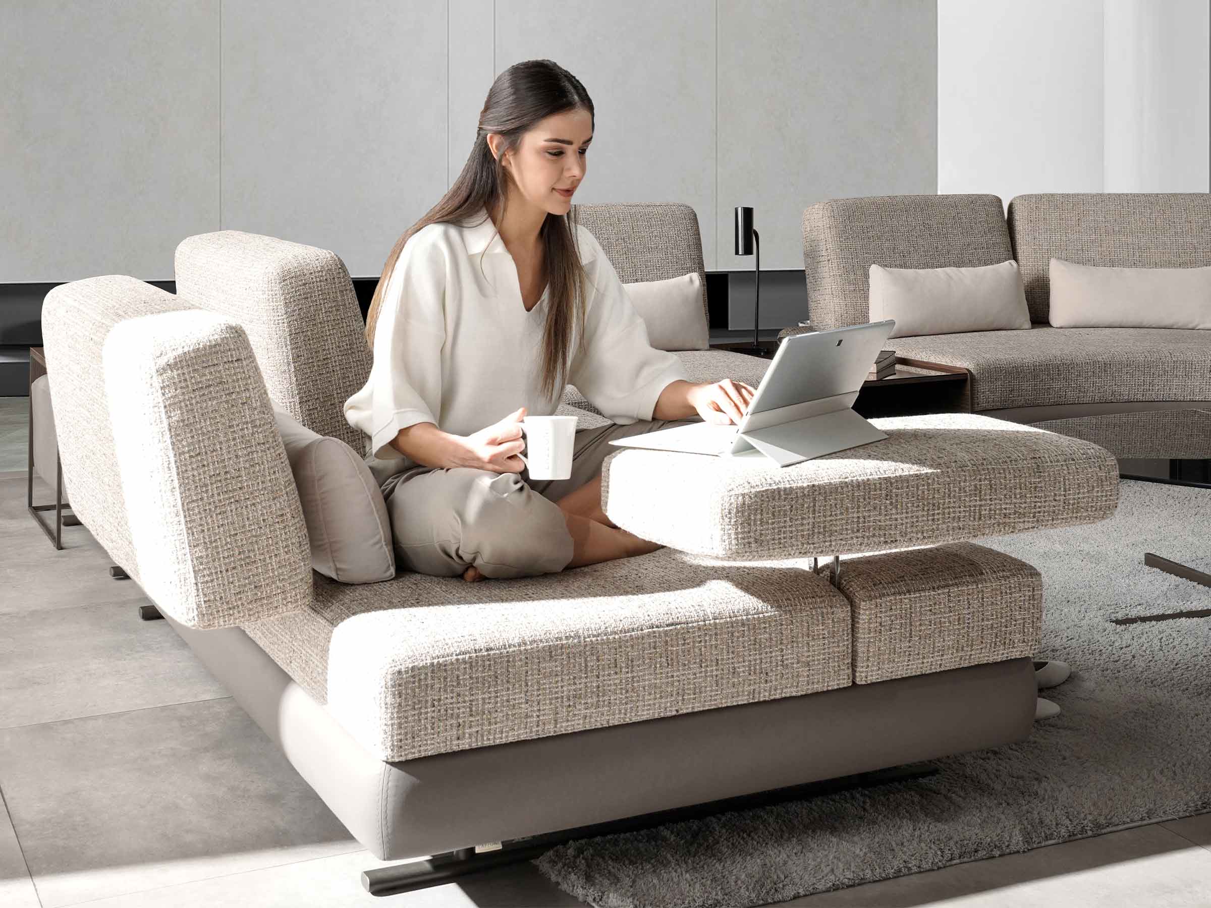Mony Three Seater Sofa with Table - Image 5