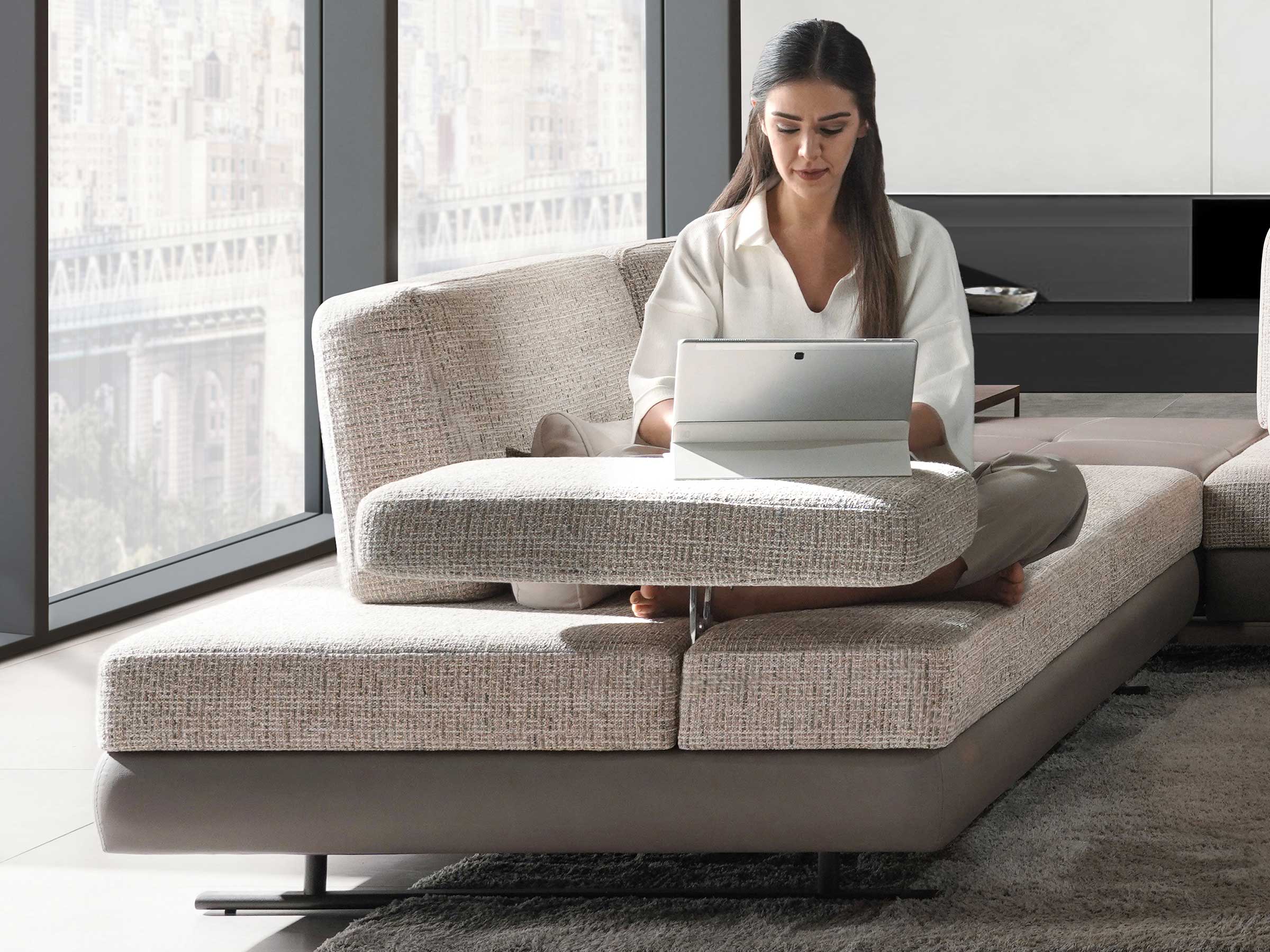 Mony Three Seater Sofa with Table - Image 6